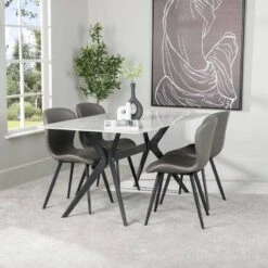 Santorini Table & 4 Athena Chairs