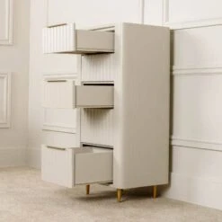 Sicily 5 Draw Tall Chest - Off-White -Taskers Sale Shop Sicily 5 Draw Tall Chest Off White 5