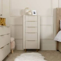 Sicily 5 Draw Tall Chest - Off-White
