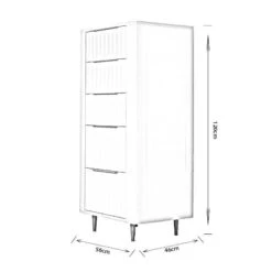 Sicily 5 Draw Tall Chest - Off-White -Taskers Sale Shop Sicily 5 Draw Tall Chest Off White 9