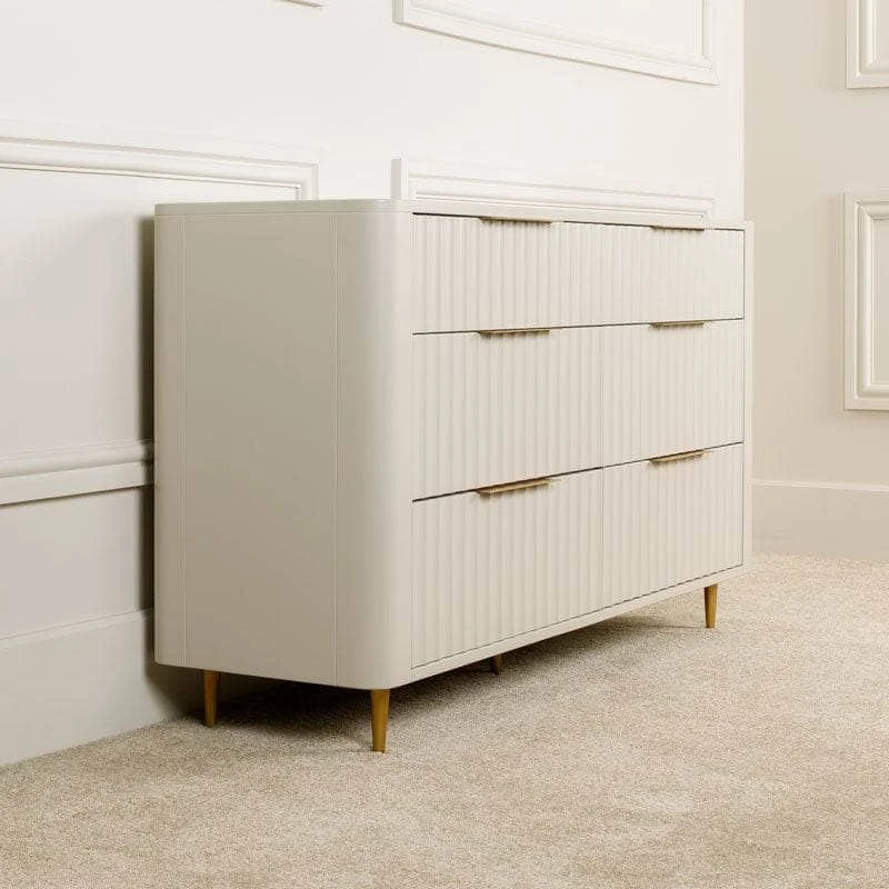 Sicily 6 Drawer Wide Chest - Off-White 6 Sicily 6 Drawer Wide Chest - Off-White - Image 4