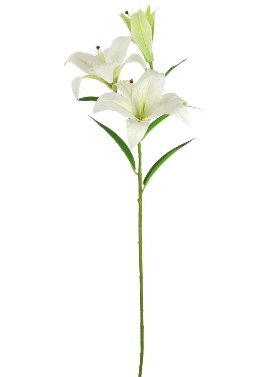 Silk Asiatic Lily - White 3 Silk Asiatic Lily - White
