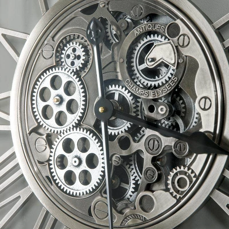 Silver Gears Wall Clock - 53cm 4 Silver Gears Wall Clock - 53cm - Image 2
