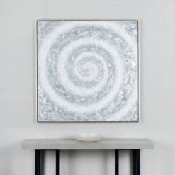 Silver Spiral Framed Canvas