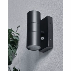 Taskers Sale Shop -Taskers Sale Shop Strasbourg Up Down Wall Light With Photocell Black 2