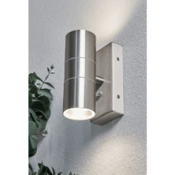 Strasbourg Up & Down Wall Light With Photocell - Stainless Steel