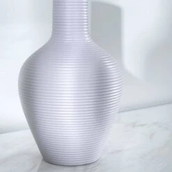 Striped Grey Matte Paint Vase - 17 X 33cm -Taskers Sale Shop Striped Black Matte Paint Vase 17 x 33cm 2