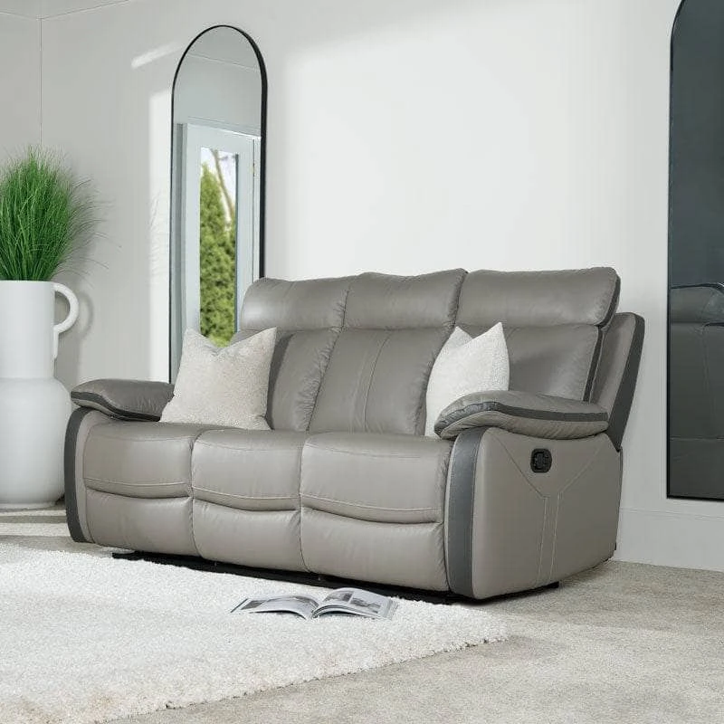 Tivoli 3 Seat Reclining Sofa - Grey 3 Tivoli 3 Seat Reclining Sofa - Grey