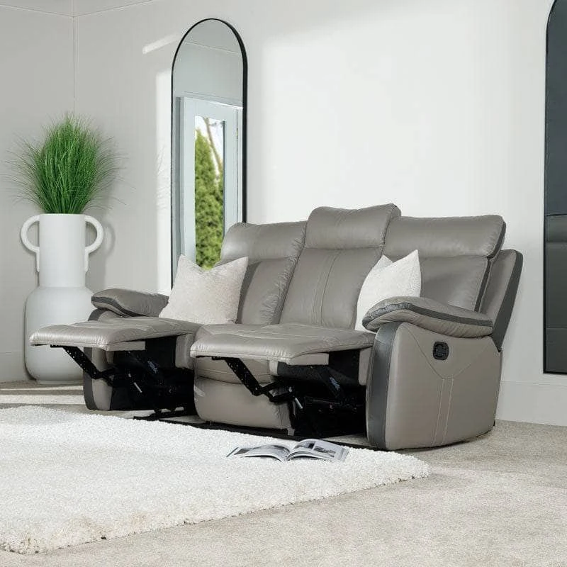 Tivoli 3 Seat Reclining Sofa - Grey 4 Tivoli 3 Seat Reclining Sofa - Grey - Image 2