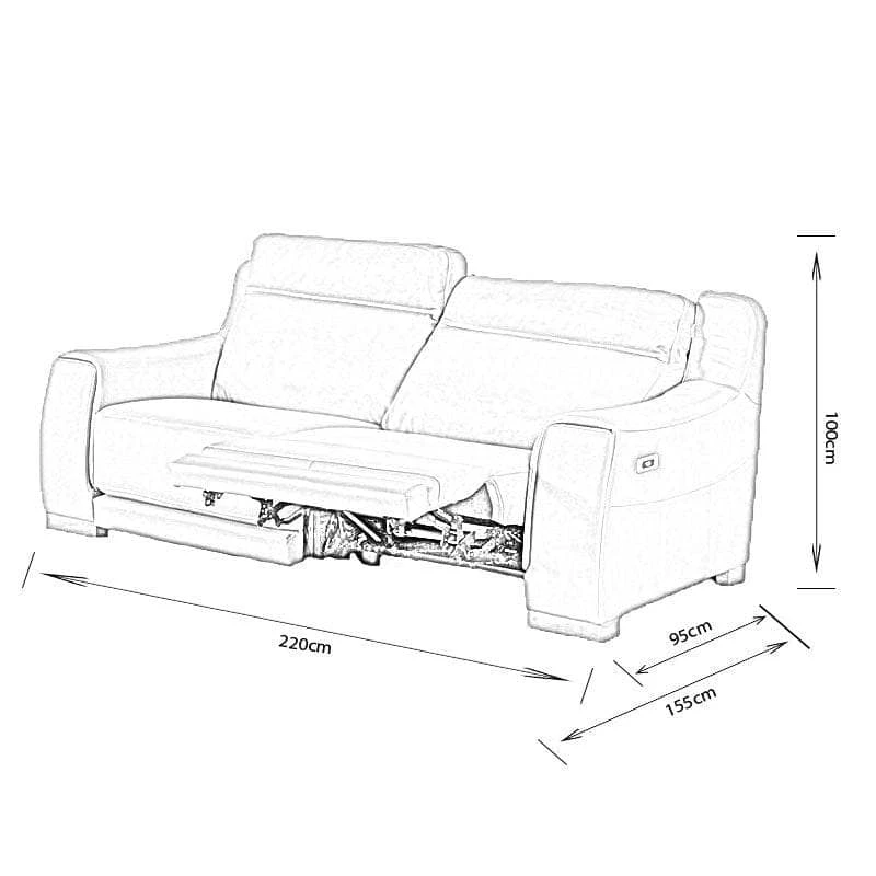 Vicenza 3 Seater Power Sofa - Charcoal 11 Vicenza 3 Seater Power Sofa - Charcoal - Image 9