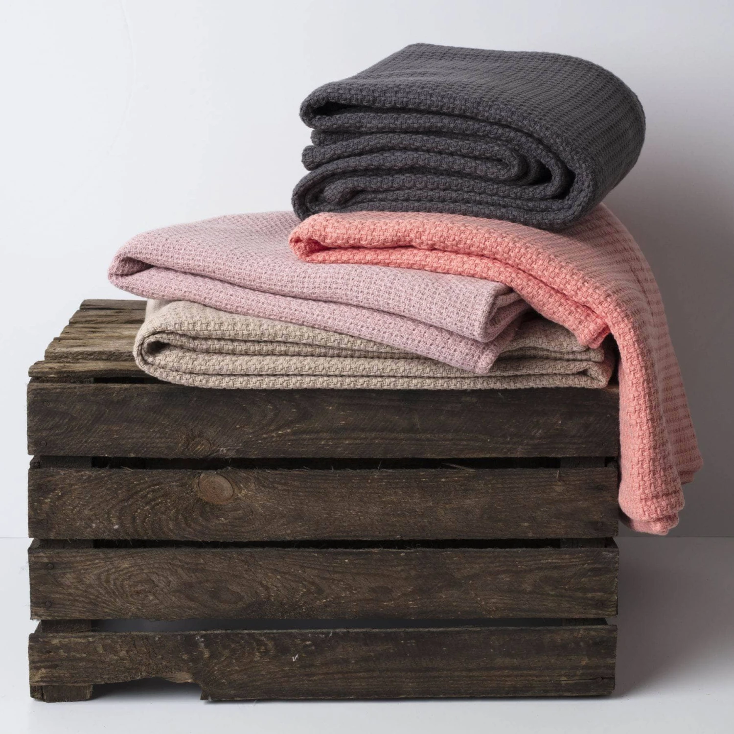 Waffle Throw - Coral 4 Waffle Throw - Coral - Image 2