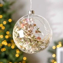 Warm White Translucent Micro LED Glass Bauble - 14cm 10 Warm White Translucent Micro LED Glass Bauble - 14cm -Taskers Sale Shop Warm White Translucent Micro LED Glass Bauble 14cm