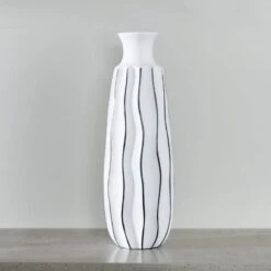 White & Black Striped Vase -46cm 10 White & Black Striped Vase -46cm -Taskers Sale Shop White Black Striped Vase 46cm 6
