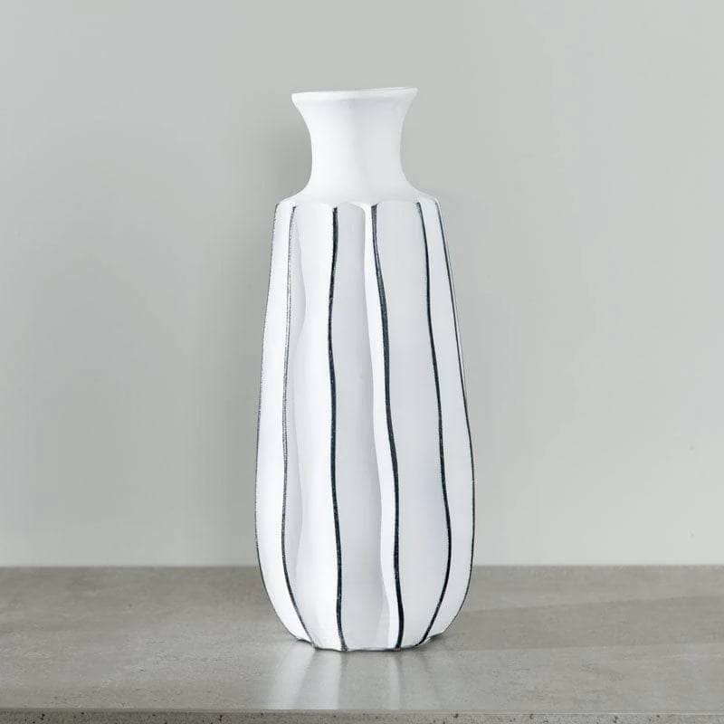 White & Black Striped Vase - 35.5cm 5 White & Black Striped Vase - 35.5cm - Image 3