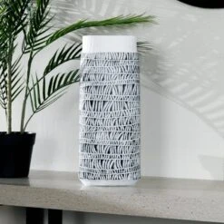 White & Black Tribal Pattern Vase - 40cm