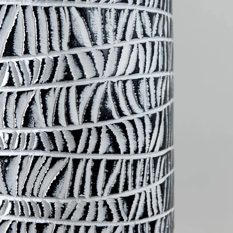 White & Black Tribal Pattern Vase - 40cm 6 White & Black Tribal Pattern Vase - 40cm - Image 4