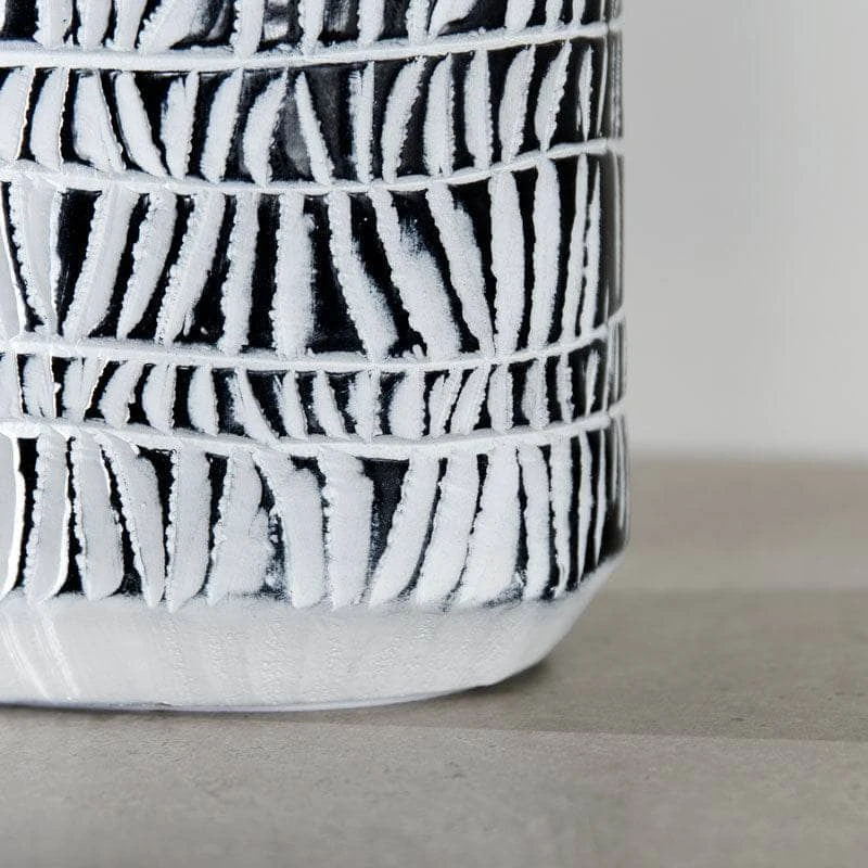 White & Black Tribal Pattern Vase - 40cm 7 White & Black Tribal Pattern Vase - 40cm - Image 5