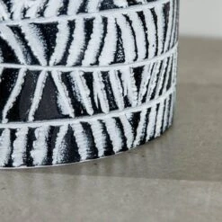 White & Black Tribal Stripe Pattern Vase - 49.5cm -Taskers Sale Shop White Black Tribal Stripe Pattern Vase 49.5cm 3