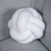 White Boucle Knot Ball Cushion - 19cm