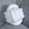 White Boucle Knot Ball Cushion - 27cm