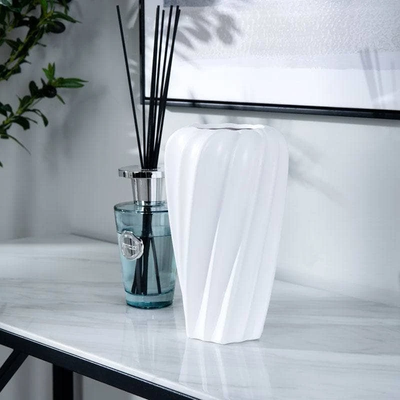 White Matte Paint Vase -13.5 X 24cm 3 White Matte Paint Vase -13.5 X 24cm