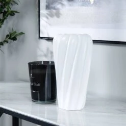 White Matte Paint Vase - 14.8 X 29cm