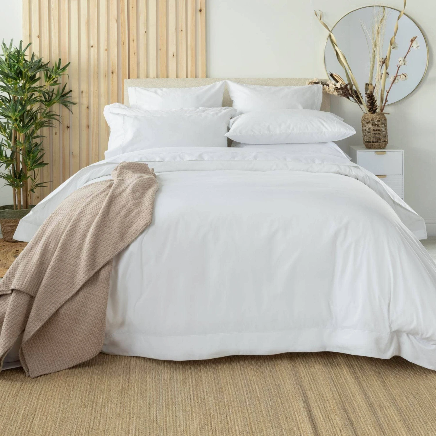 Egyptian Cotton Oxford Duvet Cover - White 3 Egyptian Cotton Oxford Duvet Cover - White