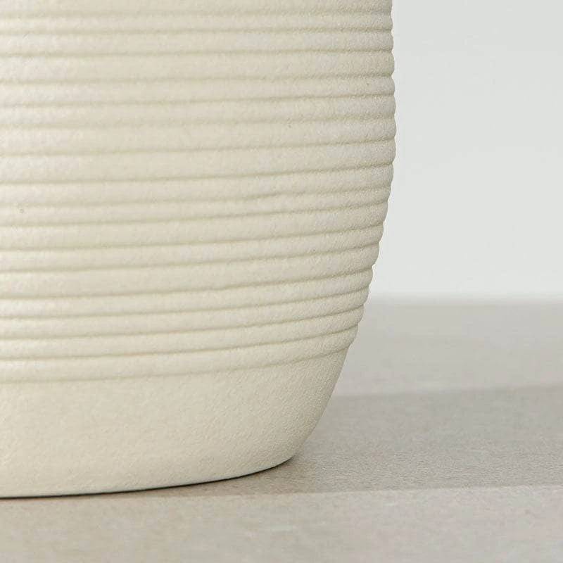 White Striped Porcelain Vase - 31cm 4 White Striped Porcelain Vase - 31cm - Image 2