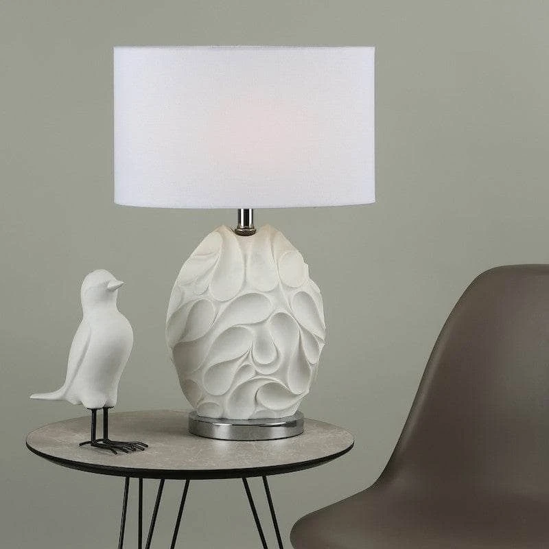Teruel Table Lamp White Oval Complete With Shade 7 Teruel Table Lamp White Oval Complete With Shade - Image 5