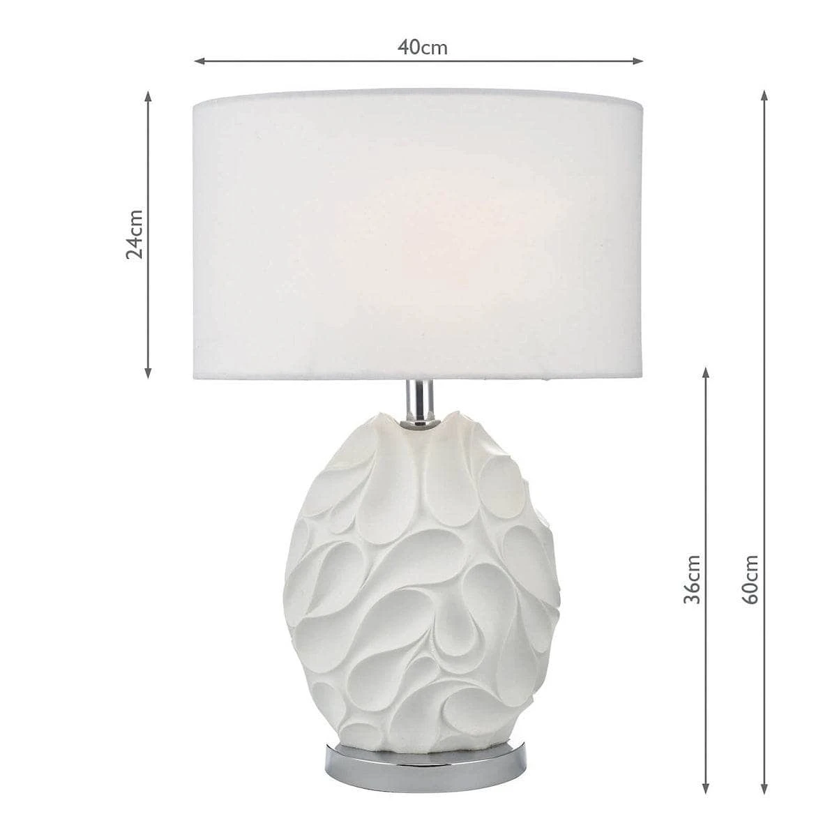 Teruel Table Lamp White Oval Complete With Shade 10 Teruel Table Lamp White Oval Complete With Shade - Image 8