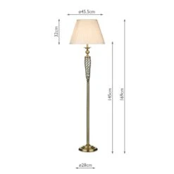 Zaragoza Floor Lamp Complete With Shade Antique Brass -Taskers Sale Shop Zaragoza Floor Lamp Complete With Shade Antique Brass 1