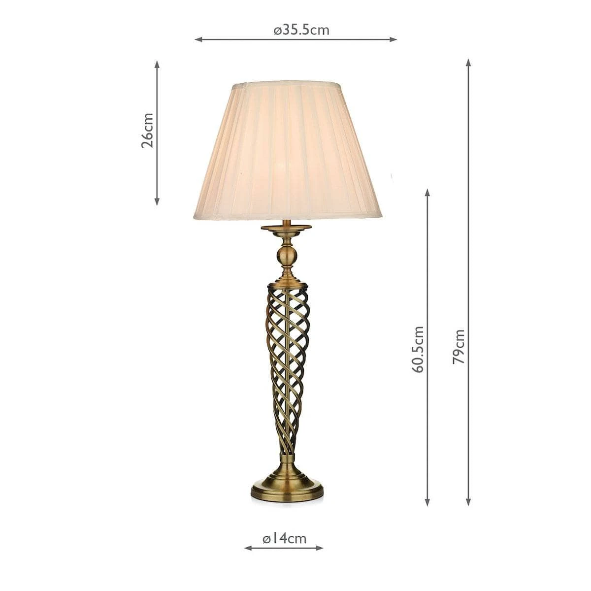 Zaragoza Table Lamp Complete With Shade Antique Brass 6 Zaragoza Table Lamp Complete With Shade Antique Brass - Image 4