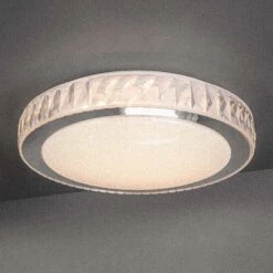 Barcelona Acrylic & Stainless Steel Large Flush Led Ceiling Light