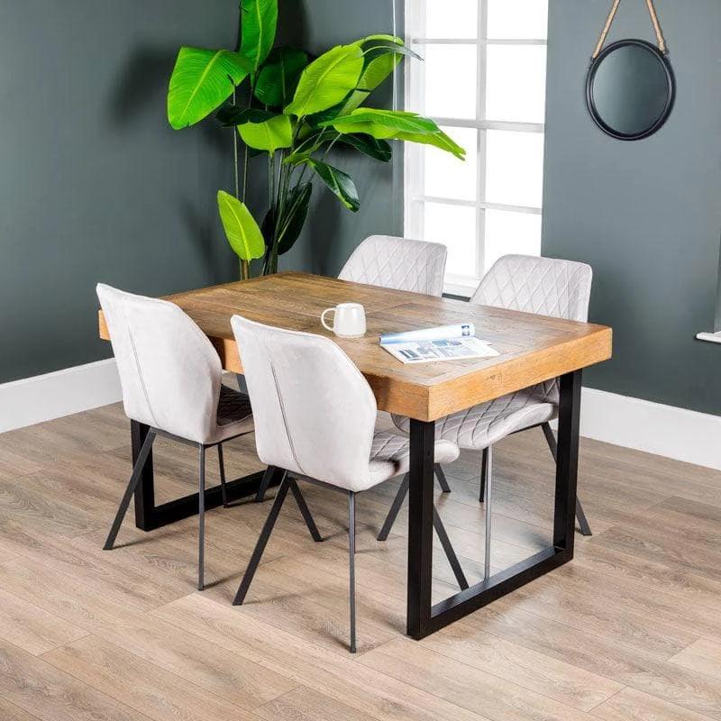 Lincoln Extendable Dining Table Set With 4 Vancouver Silver Chairs 3 Lincoln Extendable Dining Table Set With 4 Vancouver Silver Chairs