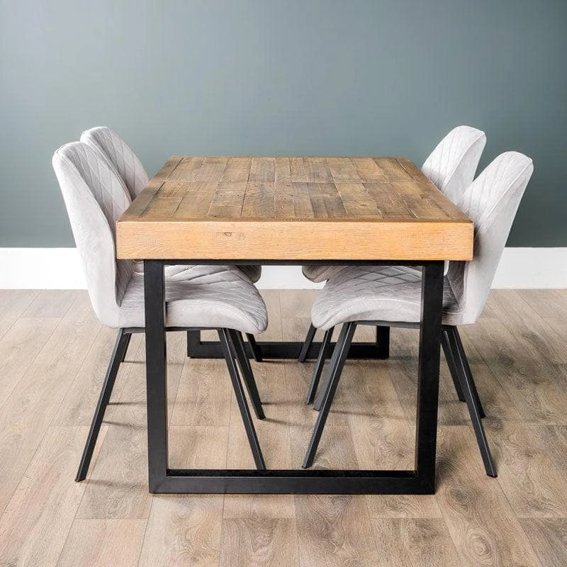 Lincoln Extendable Dining Table Set With 4 Vancouver Silver Chairs 4 Lincoln Extendable Dining Table Set With 4 Vancouver Silver Chairs - Image 2