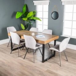 Lincoln Extendable Dining Table With 6 Vancouver Silver Chairs -Taskers Sale Shop baker lincoln extending table 6 vancouver silver chairs 31188118208598