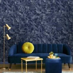 Belgravia Lusso Marble Navy Wallpaper - 306