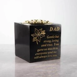 Black Memorial Flower Pot - Dad