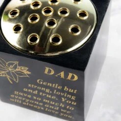 Black Memorial Flower Pot - Dad -Taskers Sale Shop black memorial flower pot dad fischof df18112 d dad blk gld rose bowl 29820505161814