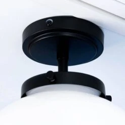 Calais 1 Light Semi-flush Ceiling Light - Matt Black -Taskers Sale Shop calais 1 light semi flush ceiling light matt black 60006388 31461472338006