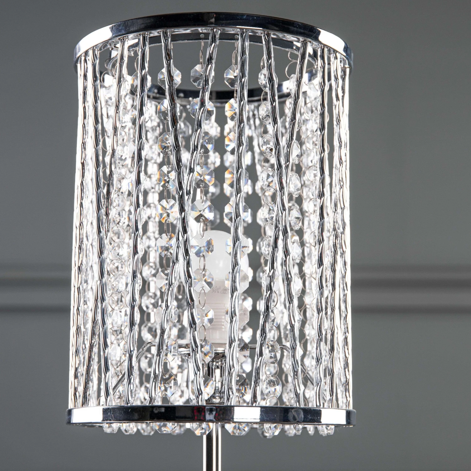 Chrome Elise Crystal Drop Table Lamp 5 Chrome Elise Crystal Drop Table Lamp - Image 3