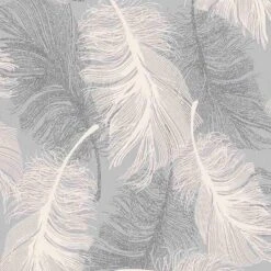 Fine Decor Feather Dappled Grey Glitter Wallpaper - M0923