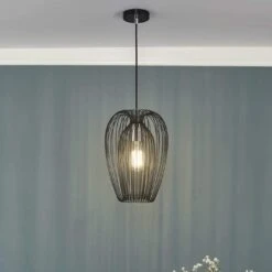 Biscay Single Black & Chrome Pendant Ceiling Light 7 Biscay Single Black & Chrome Pendant Ceiling Light -Taskers Sale Shop dar ero 1lt pendant blk chrome ero0122 dar ero 1lt pendant blk chrome ero0122 29314128543830