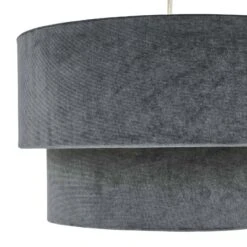 Ubeda Easy Fit Dark Grey Velvet Pendant 10 Ubeda Easy Fit Dark Grey Velvet Pendant -Taskers Sale Shop dar suvan tiered velvet shade drk gry suv8661 dar suvan tiered velvet shade drk gry suv8661 29401804603478