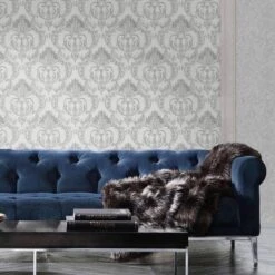 Debona Perla 2 Silver/Charcoal Wallpaper - 9085