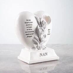 Double Heart Lily Memorial Ornament - Nan