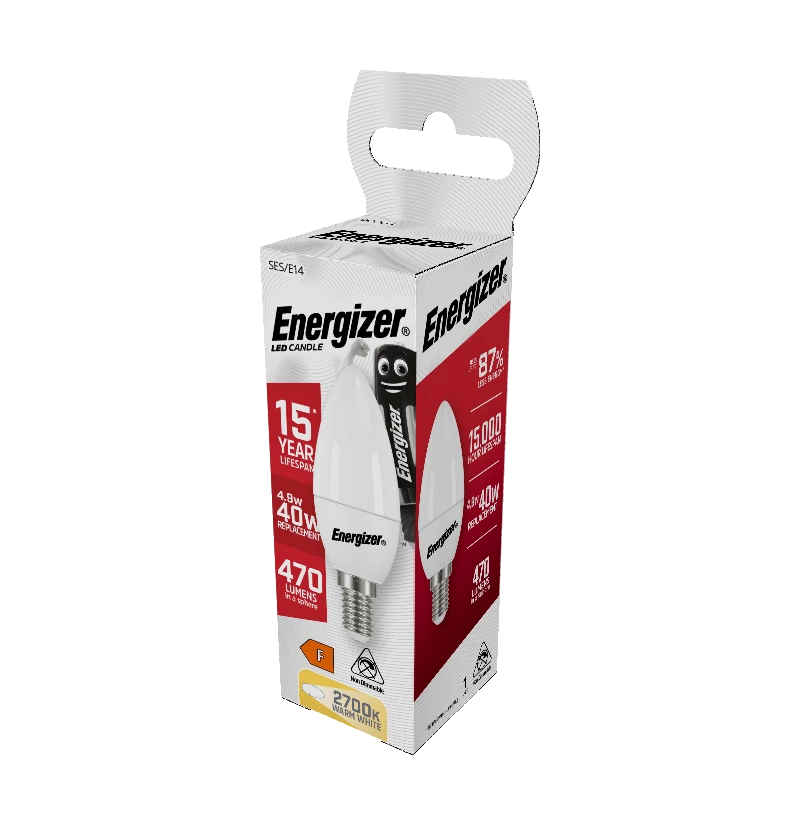 Energizer E14 LED Opal Candle Warm White Lightbulb 40W 4 Energizer E14 LED Opal Candle Warm White Lightbulb 40W - Image 2