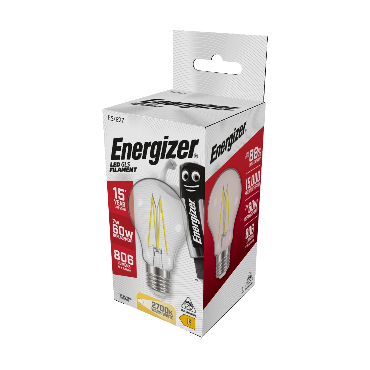 Energizer E27 Filament LED Warm White Lightbulb 60W 6 Energizer E27 Filament LED Warm White Lightbulb 60W - Image 4