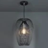 Biscay Single Black & Chrome Pendant Ceiling Light