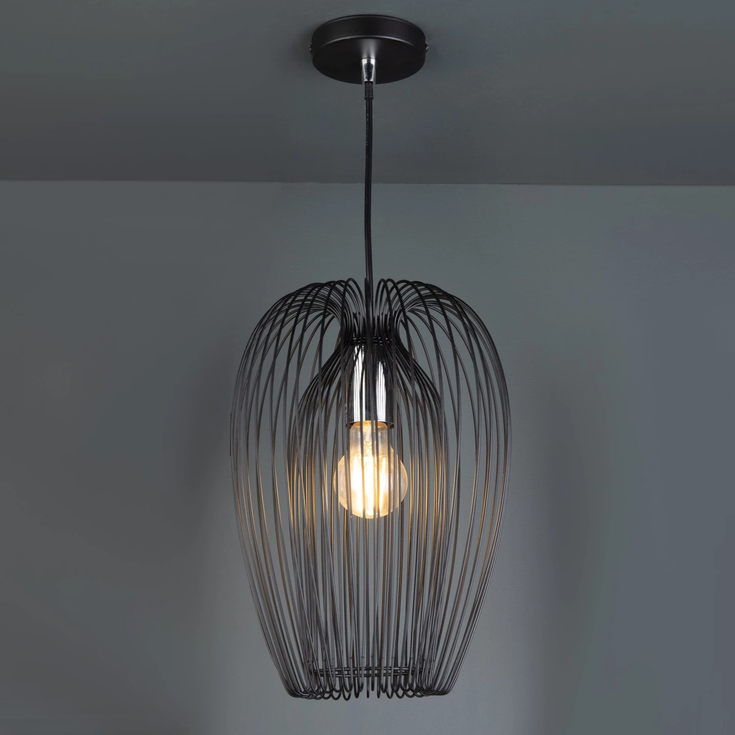 Biscay Single Black & Chrome Pendant Ceiling Light 3 Biscay Single Black & Chrome Pendant Ceiling Light
